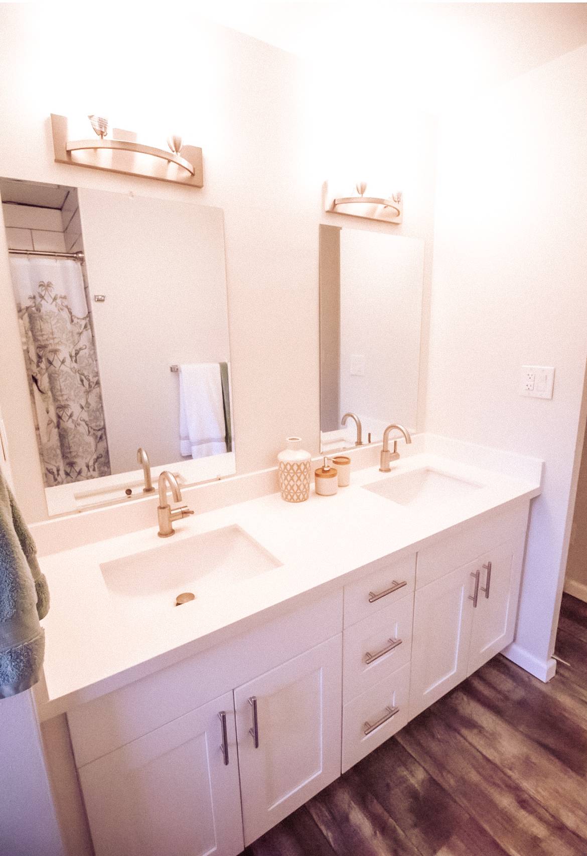 Bathroom vanity in the Des Moines home